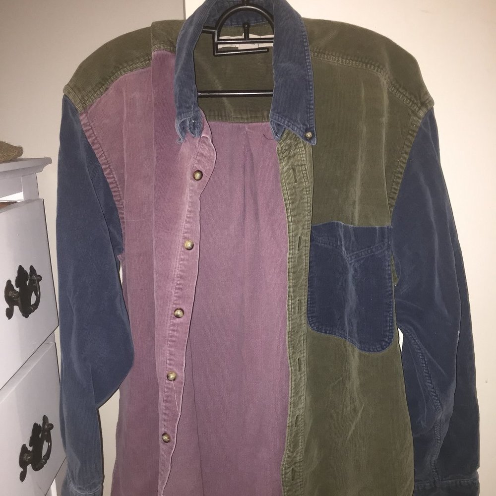 90s Colour Block Corduroy Jacket